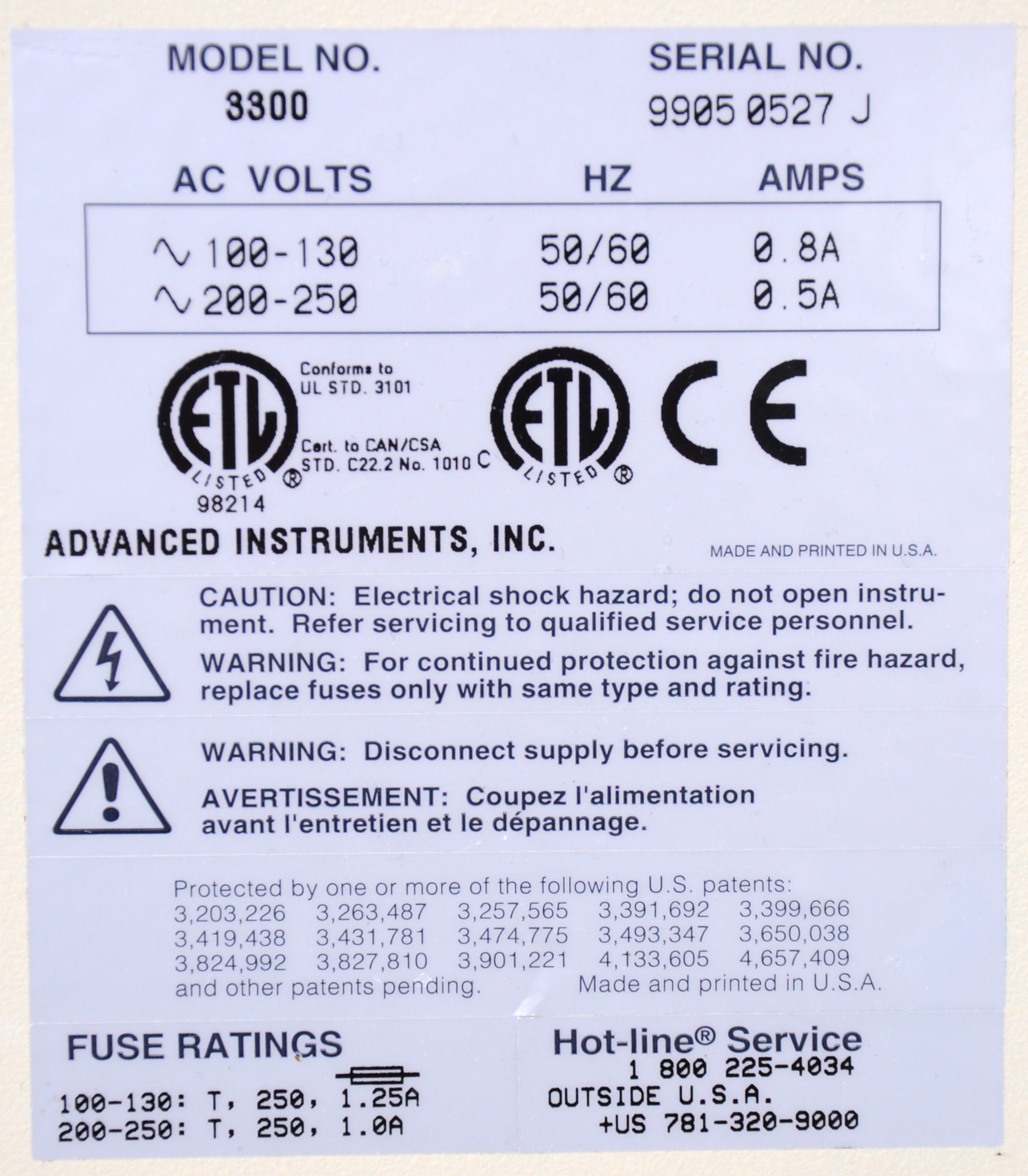 Advanced instruments inc. 3300 Micro Osmometer Gemini BV