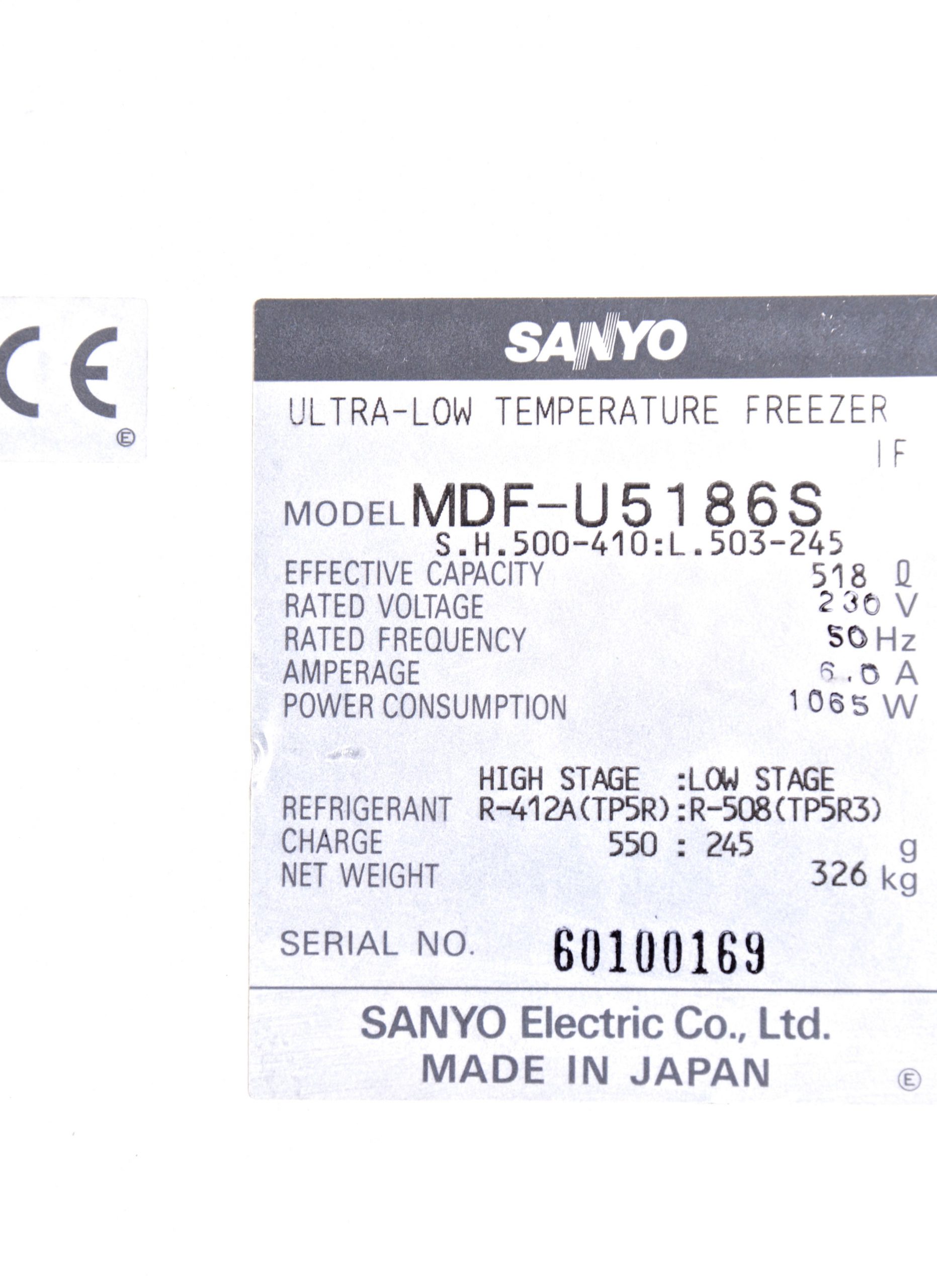 Sanyo MDF -80℃ freezer - Gemini BV