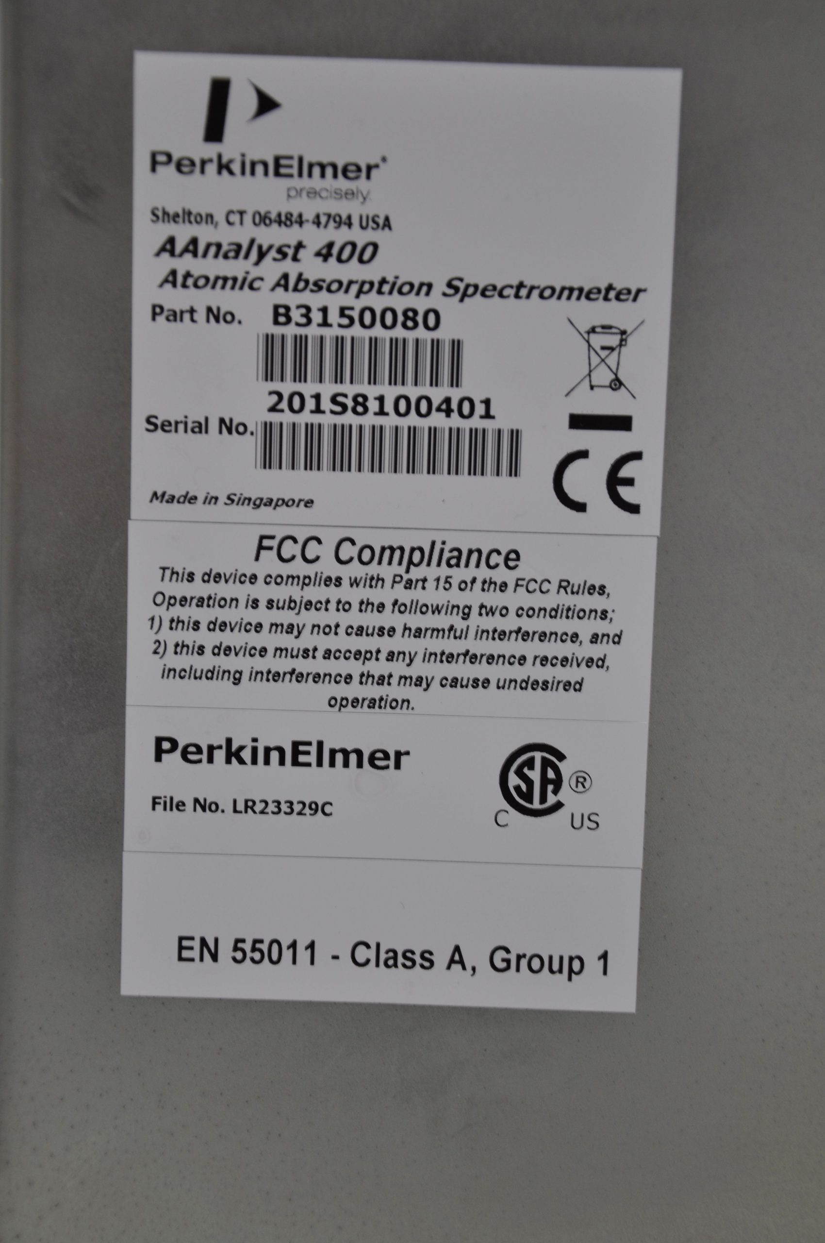 Perkin Elmer AAS analyst 400 - Gemini BV